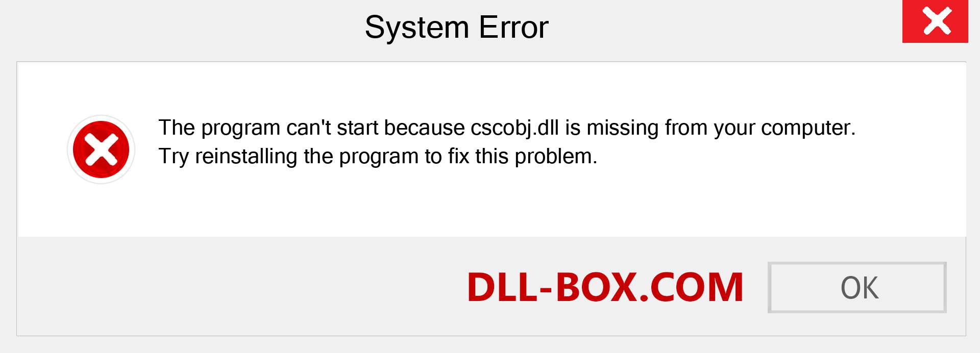  cscobj.dll file is missing?. Download for Windows 7, 8, 10 - Fix  cscobj dll Missing Error on Windows, photos, images