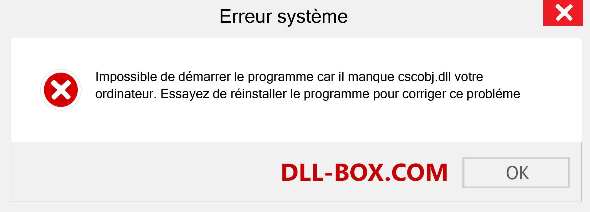 Le fichier cscobj.dll est manquant ?. Télécharger pour Windows 7, 8, 10 - Correction de l'erreur manquante cscobj dll sur Windows, photos, images